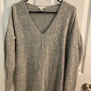 Womens Grey H&M V-Neck Sweater